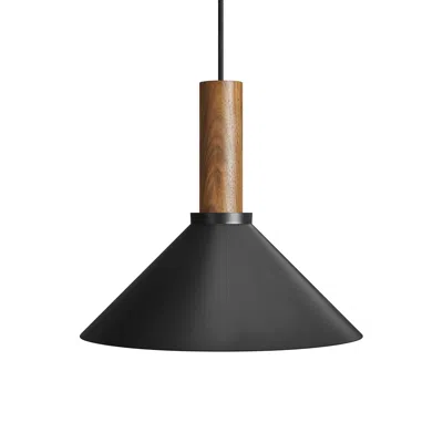 Blu Dot Emblem Medium Pendant Light - Black / Walnut
