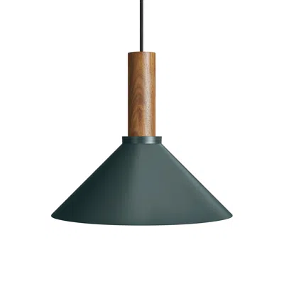 Blu Dot Emblem Medium Pendant Light - Navy Green / Walnut