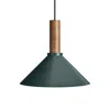 Blu Dot Emblem Medium Pendant Light In Navy Green/walnut