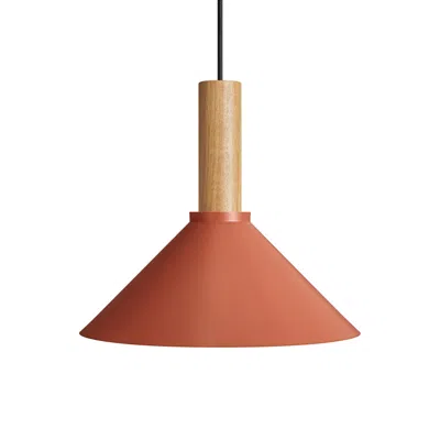 Blu Dot Emblem Medium Pendant Light - Tomato / White Oak
