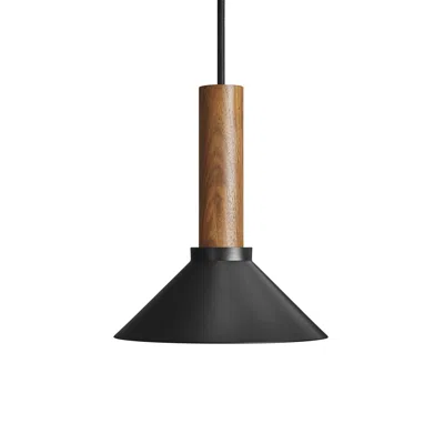 Blu Dot Emblem Small Pendant Light - Black / Walnut