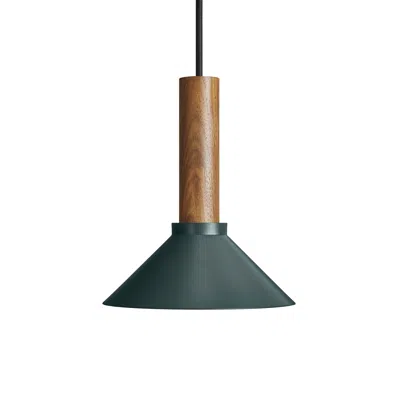 Blu Dot Emblem Small Pendant Light - Navy Green / Walnut