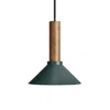 Blu Dot Emblem Small Pendant Light In Navy Green/walnut