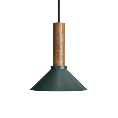 Blu Dot Emblem Small Pendant Light In Navy Green/walnut