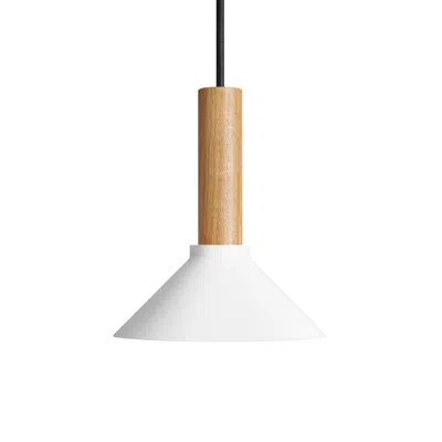 Blu Dot Emblem Small Pendant Light - White / White Oak
