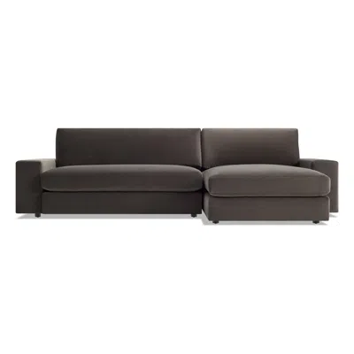 Blu Dot Esker Sofa W/ Right Chaise In Storm Velvet