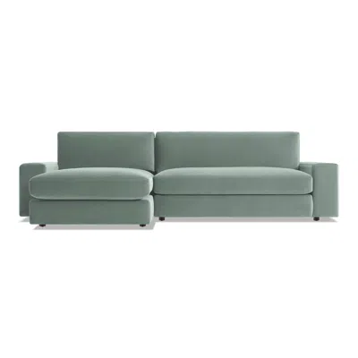 Blu Dot Esker Sofa With Chaise - Breezy Blue Velvet / Left