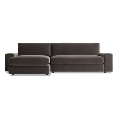 Blu Dot Esker Sofa With Chaise - Storm Velvet / Left In Gray