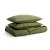 Blu Dot Ester Linen Quilt Set In Loden Green