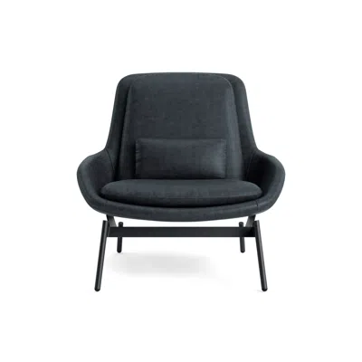 Blu Dot Field Lounge Chair - Ink Leather In Black