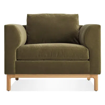 Blu Dot Guide Lounge Chair In Moss Velvet/white Oak