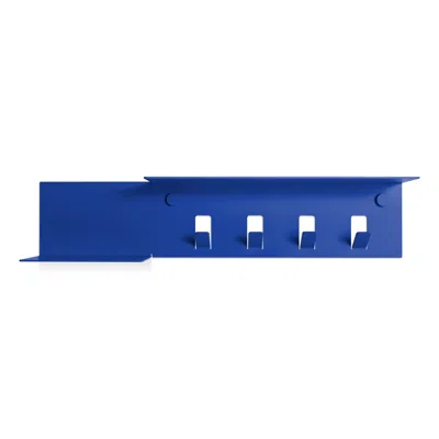 Blu Dot Hall Pass Wall Shelf With Hooks - Cobalt In Blue