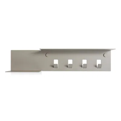 Blu Dot Hall Pass Wall Shelf With Hooks - Putty In Gray