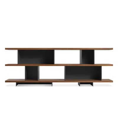 Blu Dot Happy Day Shelving 3 Shelf In Walnut/oblivion
