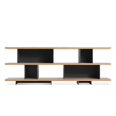 Blu Dot Happy Day Shelving 3 Shelf - White Oak / Oblivion