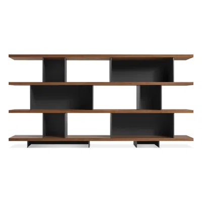 Blu Dot Happy Day Shelving 4 Shelf In Walnut/oblivion