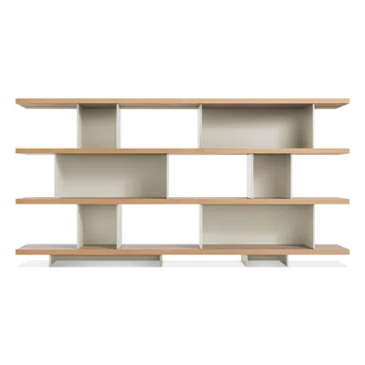 Blu Dot Happy Day Shelving 4 Shelf In White Oak/putty
