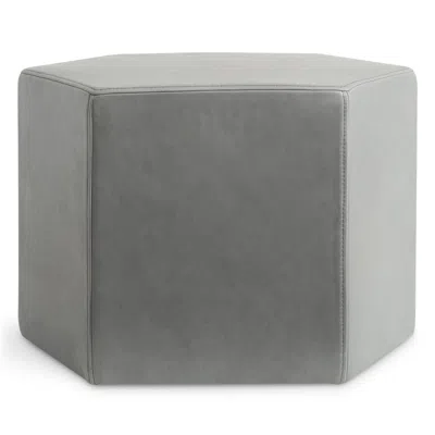 Blu Dot Hecks Ottoman - Breezy Blue Leather