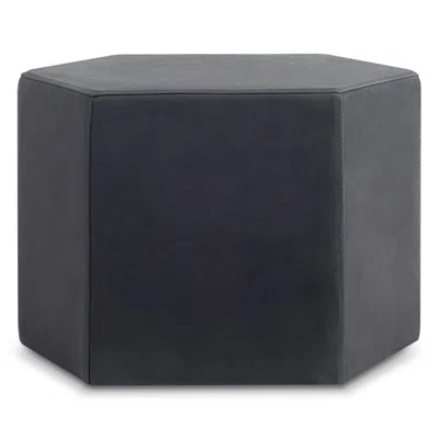 Blu Dot Hecks Ottoman - Ink Leather In Black