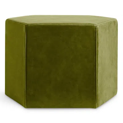 Blu Dot Hecks Ottoman - Loden Green Leather