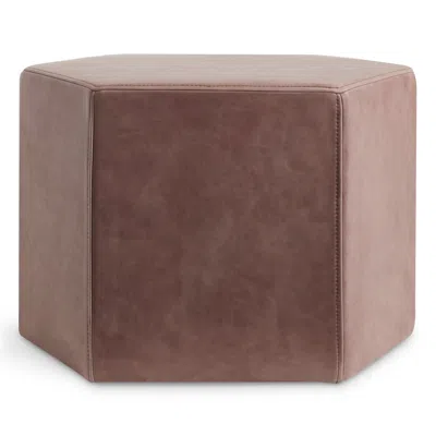 Blu Dot Hecks Ottoman - Oyster Leather In Gray