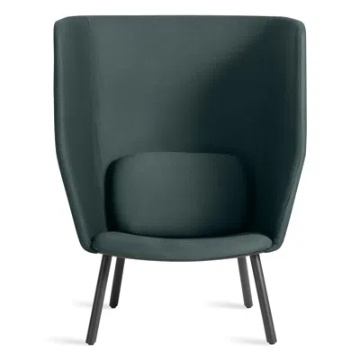 Blu Dot Hedge High Back Lounge Chair In Maharam Messenger In Everglade/navy Green