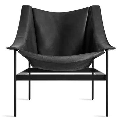 Blu Dot Heyday Lounge Chair In Black Leather/oblivion