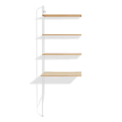 Blu Dot Hitch Add-on Bookcase And Desk In White/white Oak