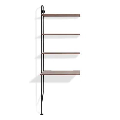 Blu Dot Hitch Add-on Bookcase And Desk - Walnut / Black In Brown
