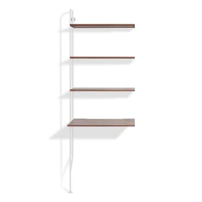 Blu Dot Hitch Add-on Bookcase And Desk - Walnut / White In Brown