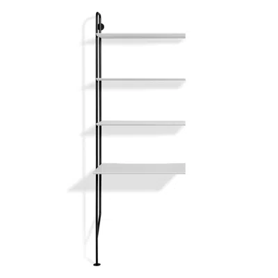 Blu Dot Hitch Add-on Bookcase And Desk - White / Black
