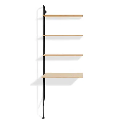 Blu Dot Hitch Add-on Bookcase And Desk - White Oak / Black In Brown