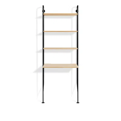 Blu Dot Hitch Bookcase And Desk - White Oak / Black In Brown