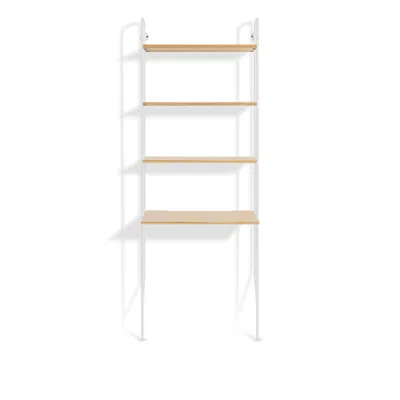 Blu Dot Hitch Bookcase And Desk - White Oak / White In Brown