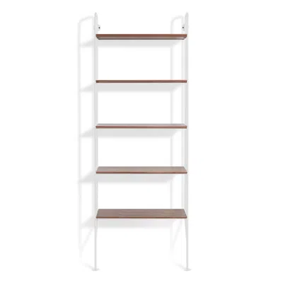 Blu Dot Hitch Bookcase In White/walnut
