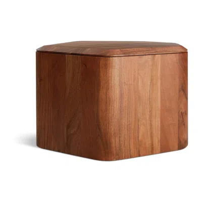 Blu Dot Hoard Medium Side Table With Storage - Acacia In Brown