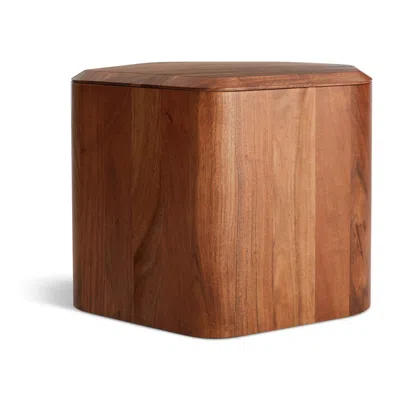 Blu Dot Hoard Tall Side Table With Storage - Acacia In Brown