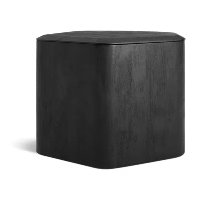Blu Dot Hoard Tall Side Table With Storage - Black-stained Acacia