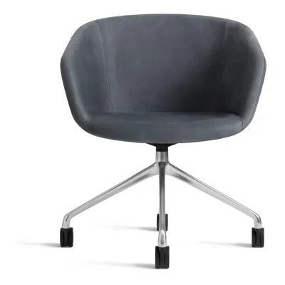 Blu Dot Host Leather Task Chair In Ink Leather