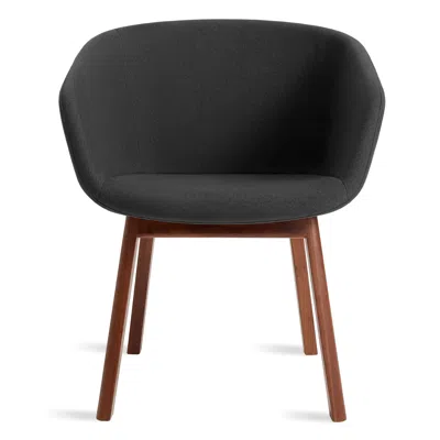Blu Dot Host Velvet Dining Chair In Maharam Meld In Panda/walnut