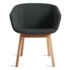 Blu Dot Host Velvet Dining Chair In Maharam Messenger In Everglade/white Oak