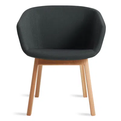 Blu Dot Host Velvet Dining Chair In Maharam Messenger In Everglade/white Oak