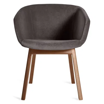 Blu Dot Host Velvet Dining Chair In Storm Velvet/walnut