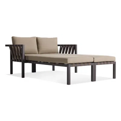 Blu Dot Jibe Outdoor Daybed - Carbon / Sunbrella Taupe