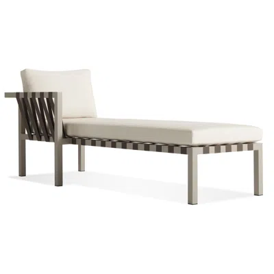 Blu Dot Jibe Outdoor Sun Lounger - Grey / Sunbrella Canvas / Left