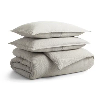 Blu Dot Kimball Stripe Duvet Set In Charcoal/white Kimball