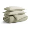 Blu Dot Kimball Stripe Duvet Set In Loden Green/putty Kimball