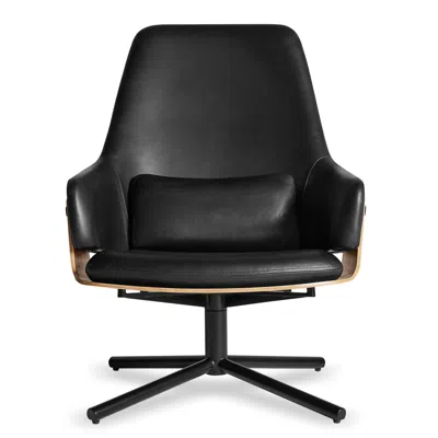 Blu Dot Lock Lounge Chair In Onyx Leather
