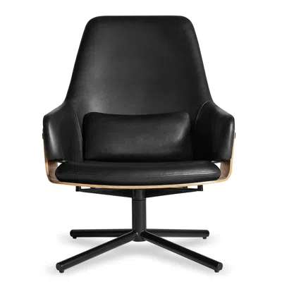 Blu Dot Lock Lounge Chair - Onyx Leather In Black