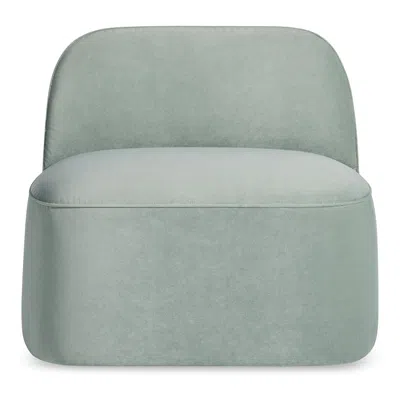 Blu Dot Looksee Swivel Lounge Chair - Breezy Blue Velvet